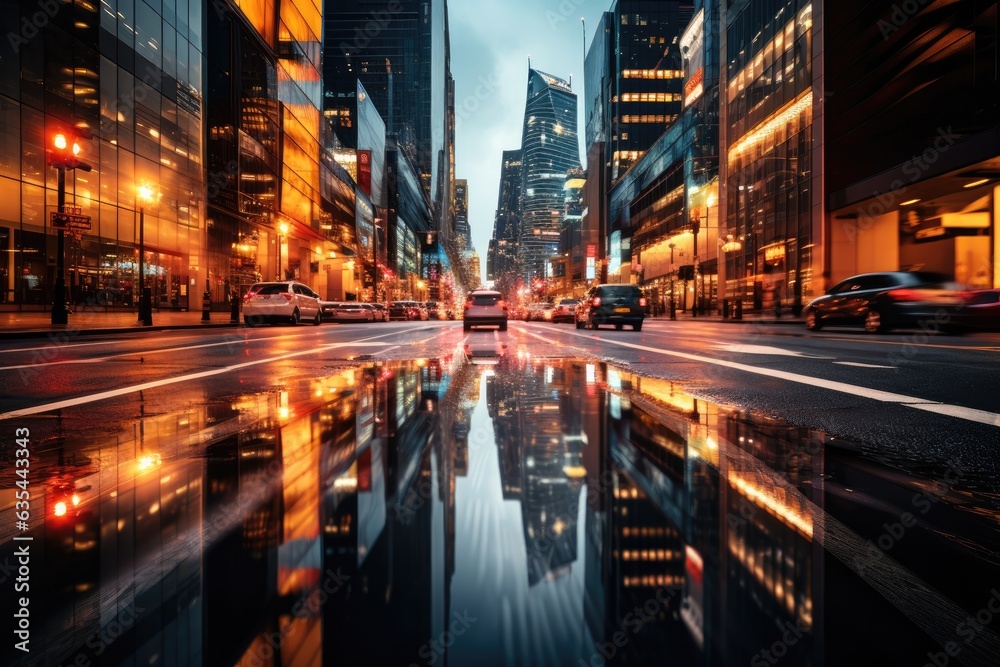 Abstract night cityscape background. Smart city, ai and digital transformation concept. Double exposure Abstract night cityscape background. Smart city, ai and digital transformation concept. Double exposure