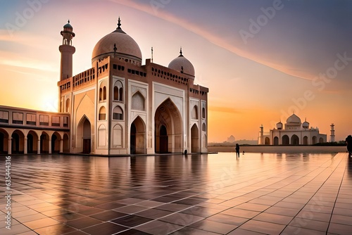 mosque at sunset © rana