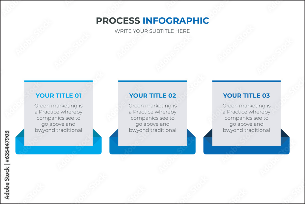 Horizontal process infographic  design with 3 options or steps vector