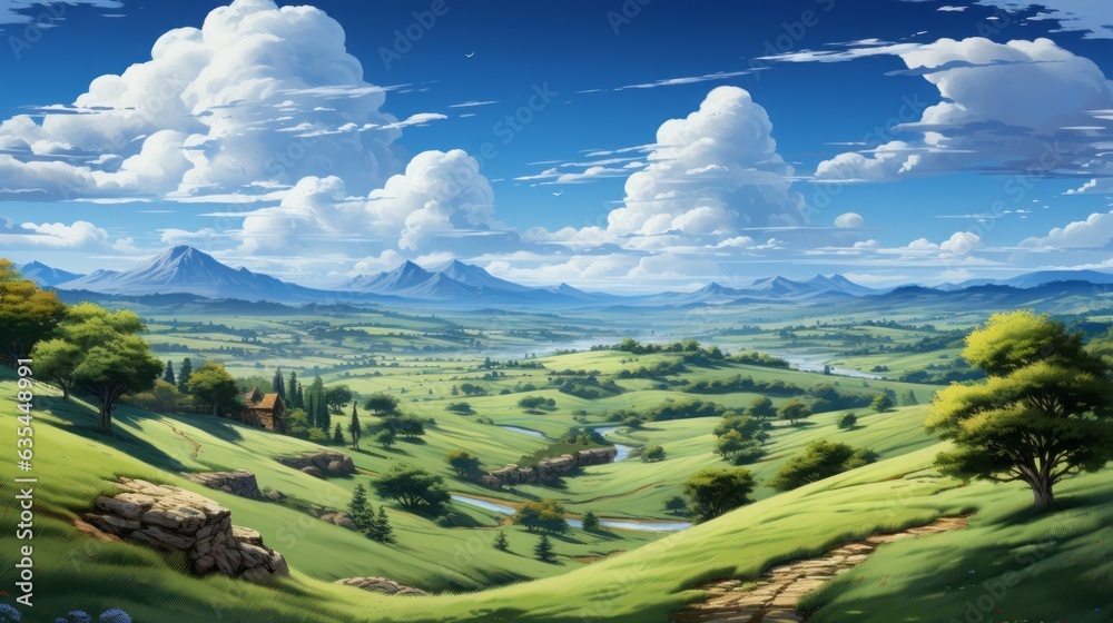Enchanting vistas: Exploring the Splendor of Nature's Canvas in the Countryside, generative AI