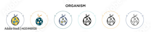 Organism icon in filled, thin line, outline and stroke style. Vector illustration of two colored and black organism vector icons designs can be used for mobile, ui, web