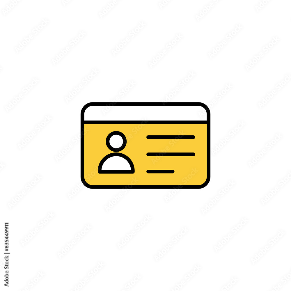 License icon vector for web and mobile app. ID card icon. driver license, staff identification card License icon vector for web and mobile app. ID card icon. driver license, staff identification card
