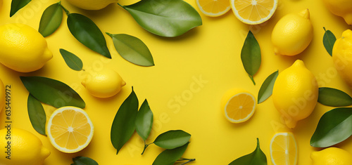 food yellow juicy natural summer fresh healthy background fruit art lemon. Generative AI.