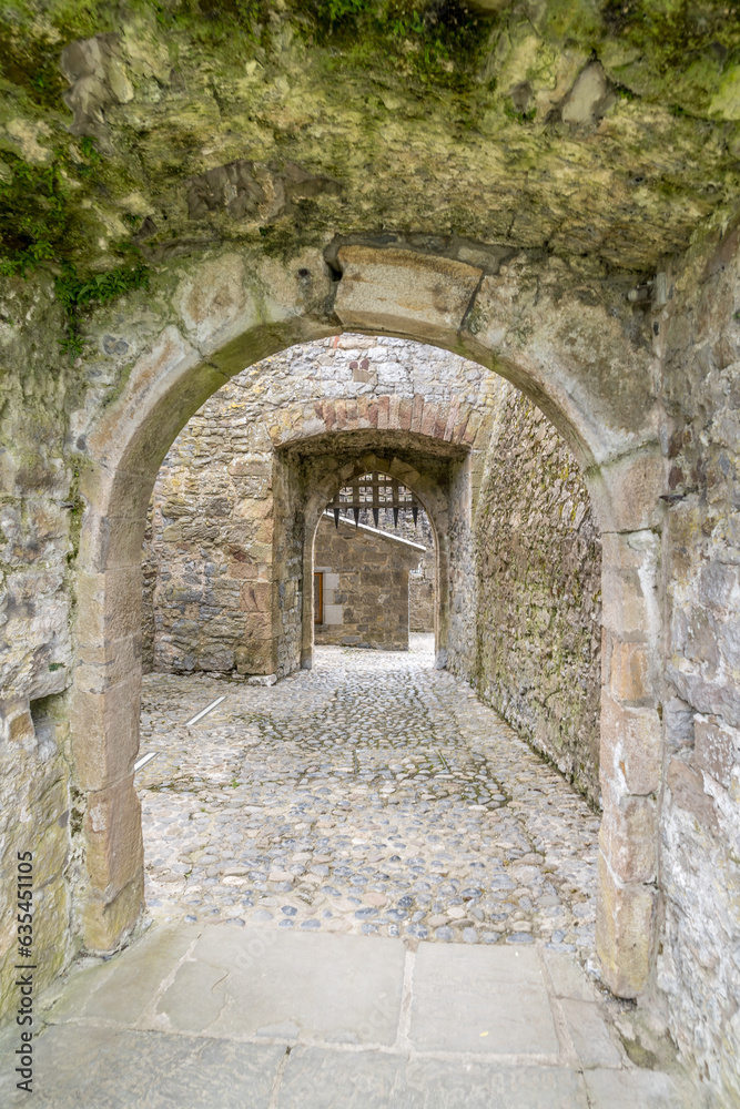 Double medieval gate with portcullis at Cahir castle Ireland