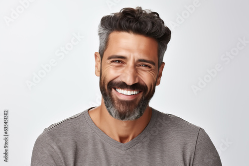 portrait of handsome bearded young man, ai generated