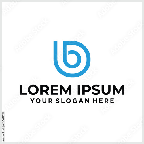 Creative modern minimal elegant DB BD D B abstract simple letter logo icon