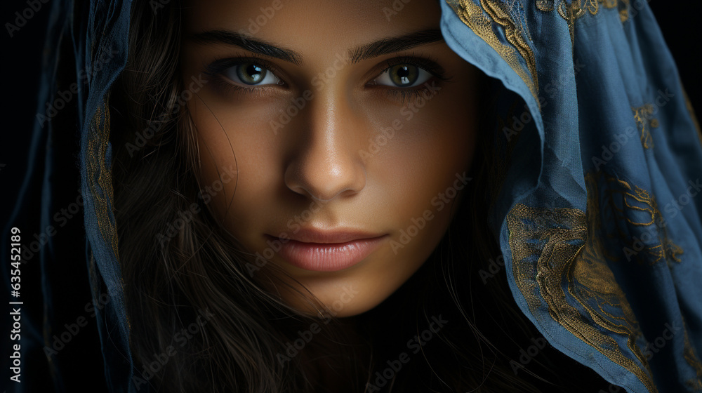 Beautiful portrait of arab woman with veil. Generative Ai Beautiful portrait of arab woman with veil. Generative Ai