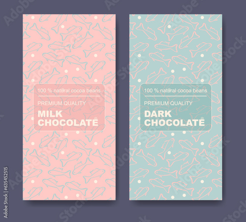 The original finest chocolate abstract vector package design label set.