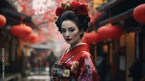 Japanese geisha woman