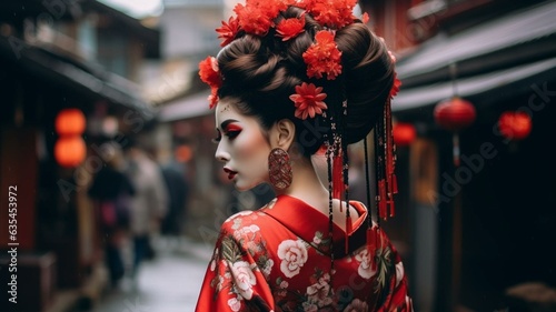 Tela Japanese geisha on the street