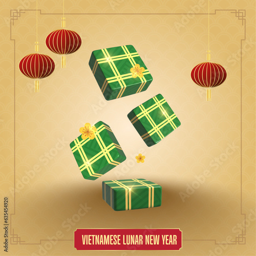 Banh Chung on Vietnamese New Year's Day 2024