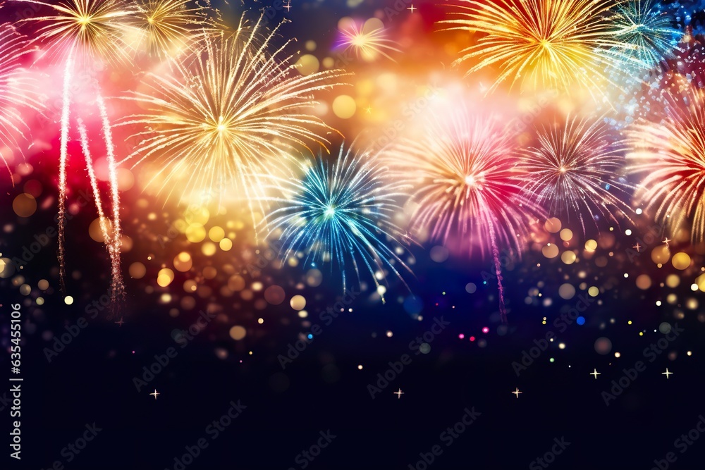 Fototapeta premium Spectacular New Year Fireworks: Celebrate in Style