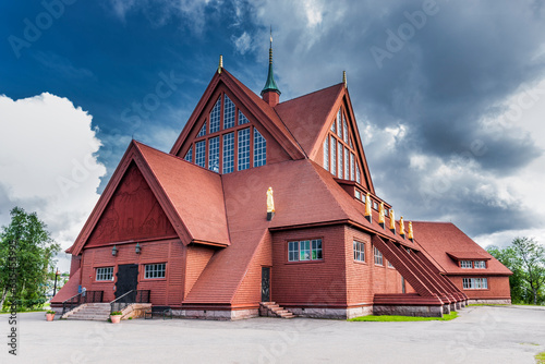 Kiruna, Norbottens Län, Sweden,  - 27. July 2023 - Historical Church