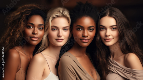 Diverse Group of Beautiful Women: Natural Beauty and Glowing Skin