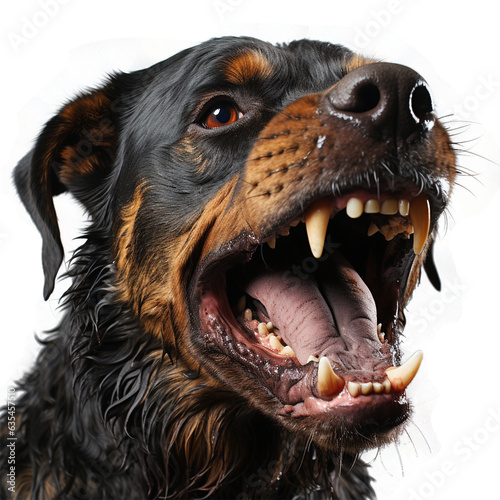 Ferocious bared-fanged dog isolated against background.PNG