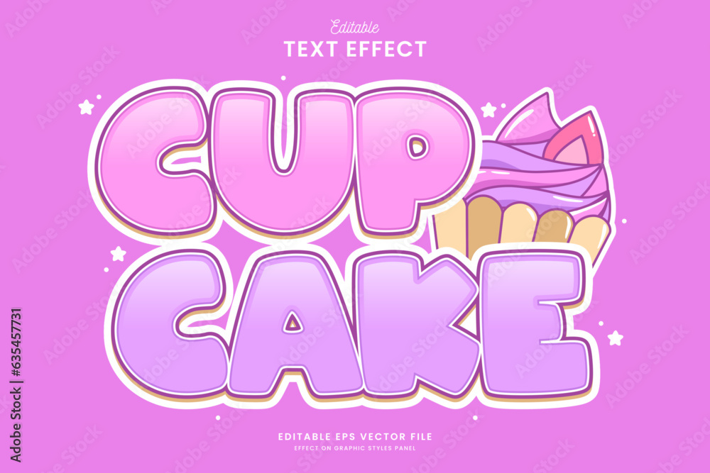 decorative cute cupcake editable text effect vector design decorative cute cupcake editable text effect vector design