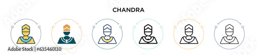 Chandra icon in filled, thin line, outline and stroke style. Vector illustration of two colored and black chandra vector icons designs can be used for mobile, ui, web