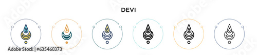 Devi icon in filled, thin line, outline and stroke style. Vector illustration of two colored and black devi vector icons designs can be used for mobile, ui, web