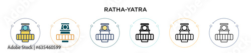 Ratha-yatra icon in filled, thin line, outline and stroke style. Vector illustration of two colored and black ratha-yatra vector icons designs can be used for mobile, ui, web