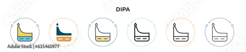 Dipa icon in filled, thin line, outline and stroke style. Vector illustration of two colored and black dipa vector icons designs can be used for mobile, ui, web