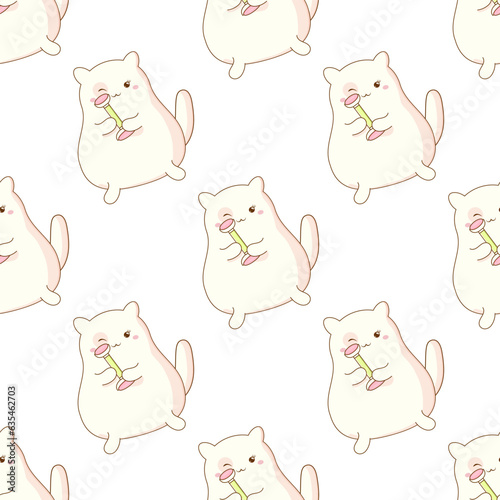 cute cat uses kawaii korean cosmetics seamless