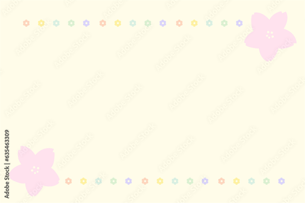 Cute sticky note, memo, reminder card. Floral sketch pattern yellow background wallpaper. Vector, illustration, EPS10