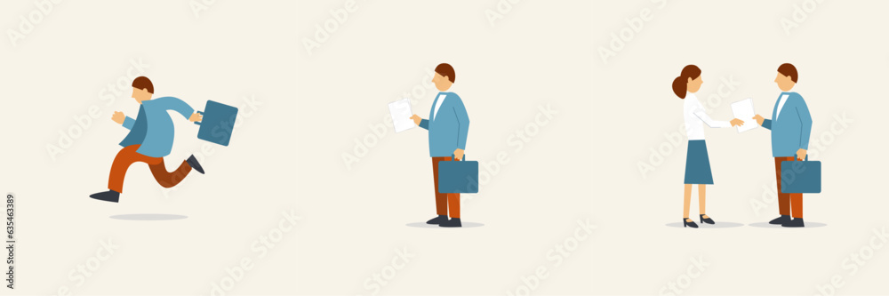 Businessman with briefcase. Businessman with documents. Delivery of documents. Business. Collection of documents. Businessman with briefcase. Businessman with documents. Delivery of documents. Business. Collection of documents.