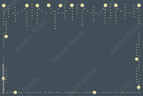 Polka dot pattern decoration frame.  Dark blue background wallpaper. Vector, illustration, EPS10