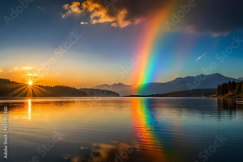rainbow over the lake © Rimsha