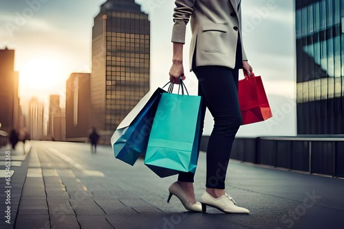 woman with  shopping bags