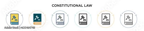 Constitutional law icon in filled, thin line, outline and stroke style. Vector illustration of two colored and black constitutional law vector icons designs can be used for mobile, ui, web