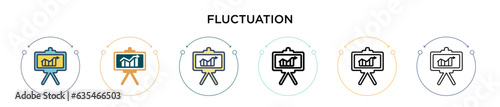 Fluctuation icon in filled, thin line, outline and stroke style. Vector illustration of two colored and black fluctuation vector icons designs can be used for mobile, ui, web