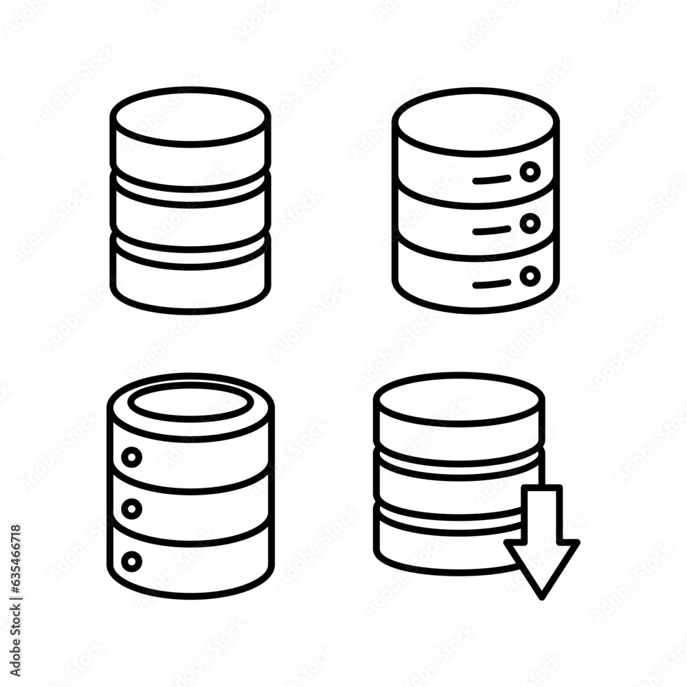 Database icon vector. server icon. storage Database icon vector. server icon. storage