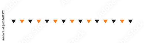 Flag Separator Border illustration line triangle pattern for Halloween day theme concept of autumn season