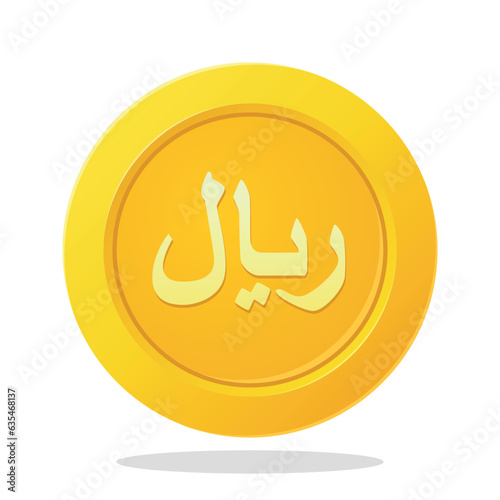 Gold coin with dobra currency sign. Financial items. Financial element vector illustration.