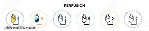 Perfusion icon in filled, thin line, outline and stroke style. Vector illustration of two colored and black perfusion vector icons designs can be used for mobile, ui, web