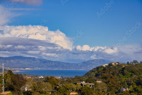 Views of Santa Barbara with passing winter storm