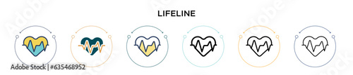 Konstfotografi Lifeline icon in filled, thin line, outline and stroke style