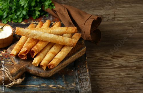 traditional oriental food fried borek appetizer