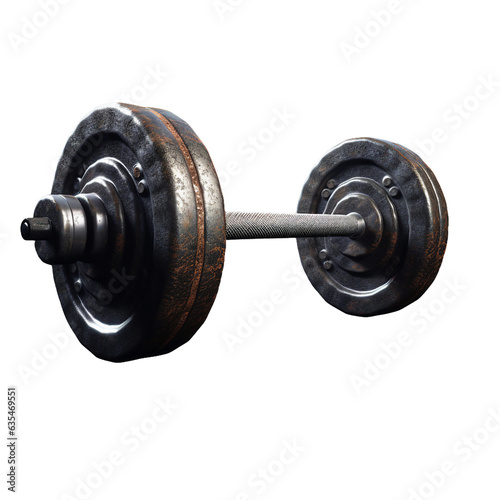 Barbell. isolated object, transparent background
