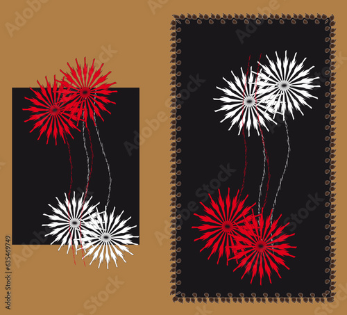 Dandelions. Contemporary art. Avant-garde art. Geometric abstract background. Cubism