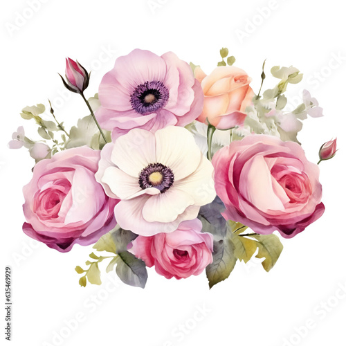 Flowers Watercolor Clip Art  Watercolor Illustration  Flowers Sublimation Design  Flowers Clip Art.