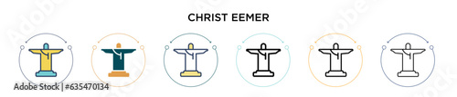 Fotografia Christ redeemer icon in filled, thin line, outline and stroke style