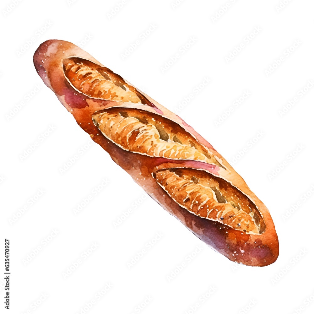 Baguette bread on white background Baguette bread on white background