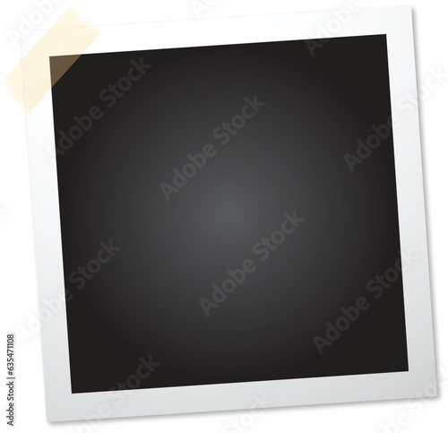 Polaroid photo frame. Realistic polaroid photo template. Empty photo frame mock up with shadow