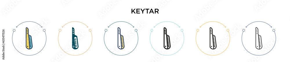 Fototapeta premium Keytar icon in filled, thin line, outline and stroke style. Vector illustration of two colored and black keytar vector icons designs can be used for mobile, ui, web