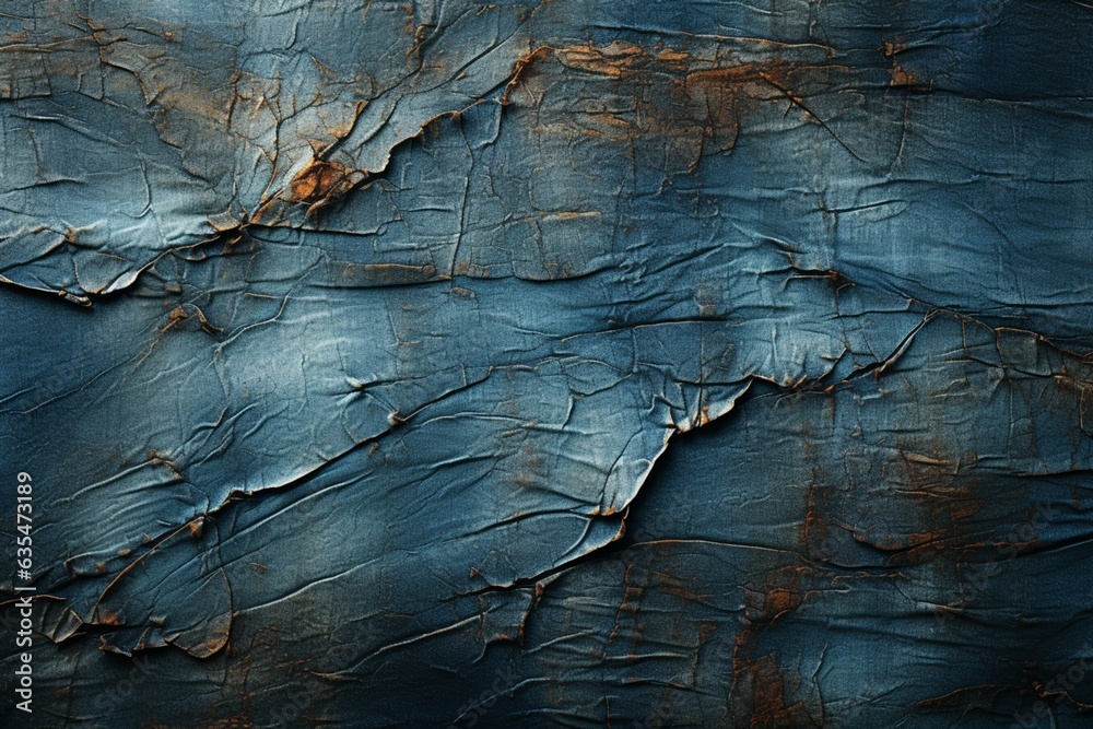 Fototapeta premium Time worn denim, Vintage jeans showcase a touch of decay in textured background Generative AI