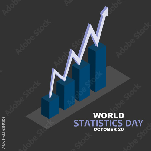 Vector illustration of World Statistics Day abstract. Good for Posters, banners, presentations, social media. simple and elegant design