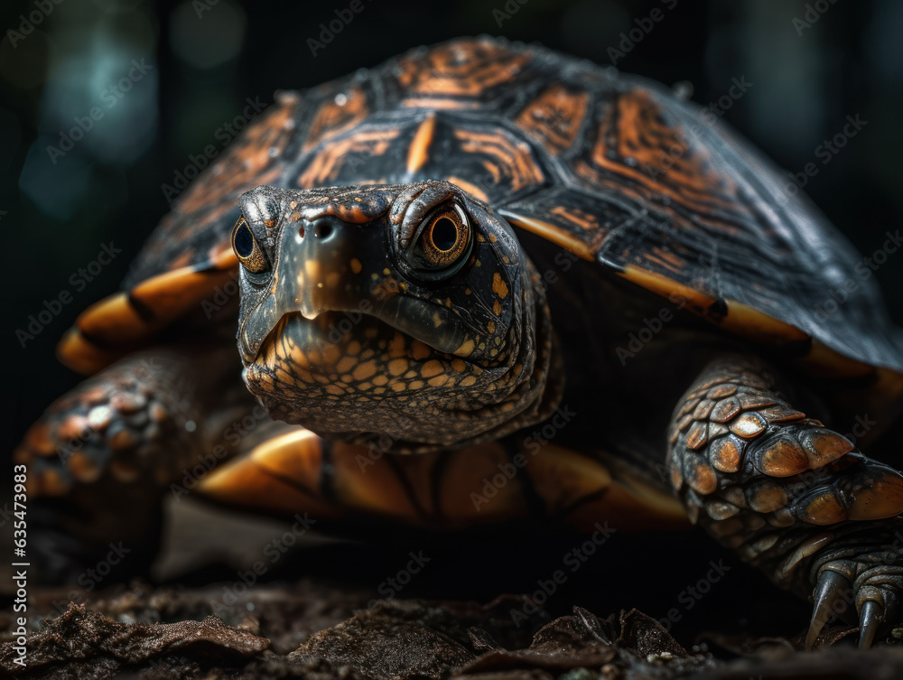 Turtle portrait created with Generative AI technology Turtle portrait created with Generative AI technology