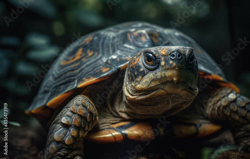 Turtle portrait created with Generative AI technology